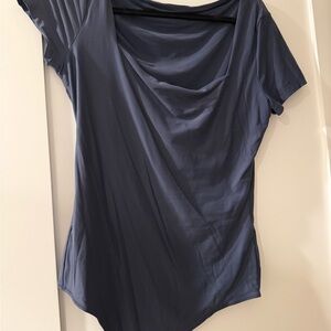 Abercrombie & Fitch Navy Draped Bodysuit